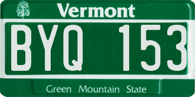 VT license plate BYQ153