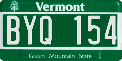 VT license plate BYQ154