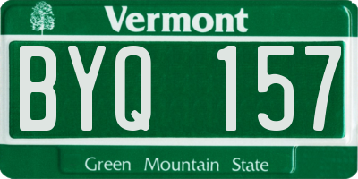 VT license plate BYQ157