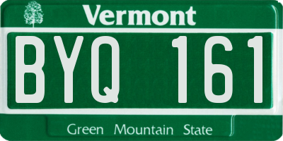 VT license plate BYQ161