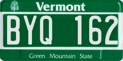 VT license plate BYQ162