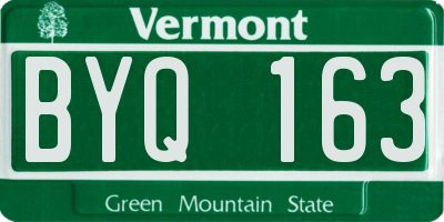VT license plate BYQ163