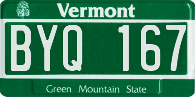 VT license plate BYQ167