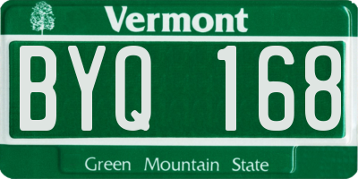 VT license plate BYQ168