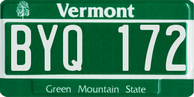 VT license plate BYQ172