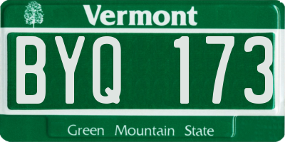 VT license plate BYQ173