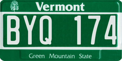 VT license plate BYQ174