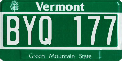 VT license plate BYQ177
