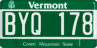 VT license plate BYQ178