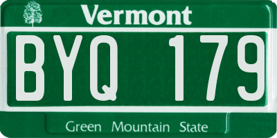VT license plate BYQ179