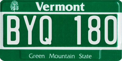 VT license plate BYQ180