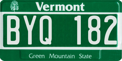 VT license plate BYQ182