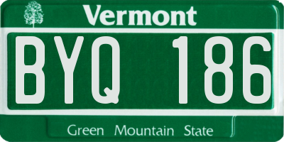 VT license plate BYQ186