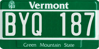 VT license plate BYQ187