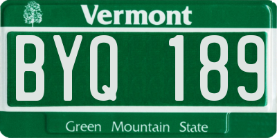 VT license plate BYQ189
