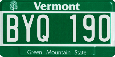 VT license plate BYQ190