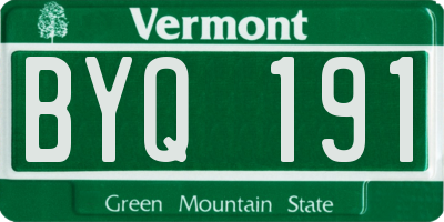 VT license plate BYQ191
