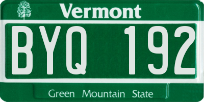 VT license plate BYQ192