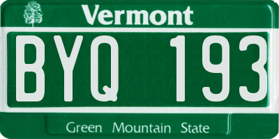 VT license plate BYQ193