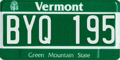 VT license plate BYQ195