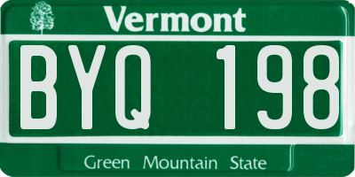 VT license plate BYQ198