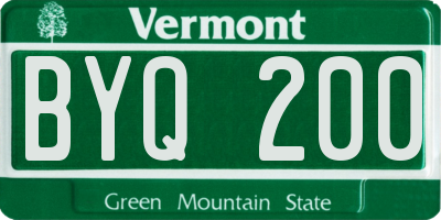 VT license plate BYQ200