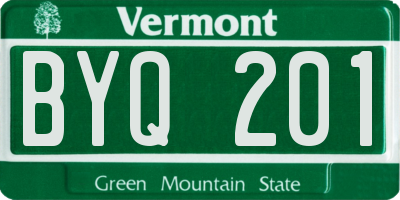 VT license plate BYQ201
