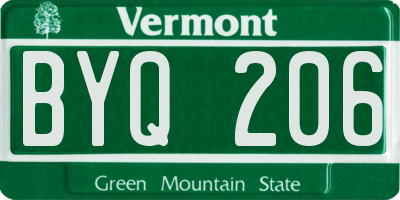 VT license plate BYQ206