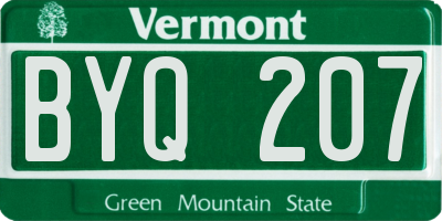 VT license plate BYQ207