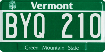 VT license plate BYQ210