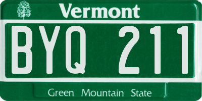 VT license plate BYQ211