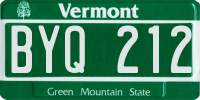 VT license plate BYQ212