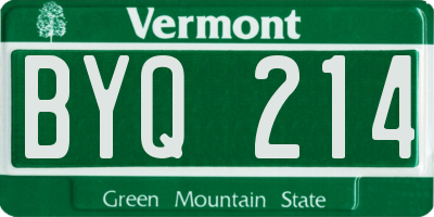 VT license plate BYQ214