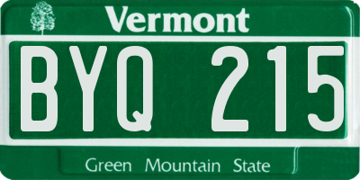 VT license plate BYQ215