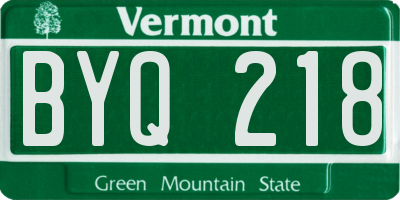 VT license plate BYQ218