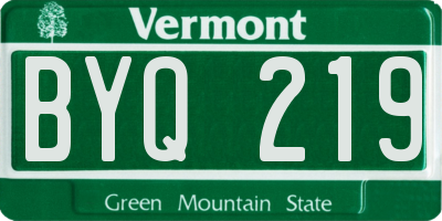 VT license plate BYQ219
