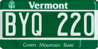 VT license plate BYQ220