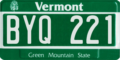 VT license plate BYQ221