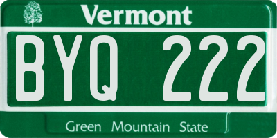 VT license plate BYQ222