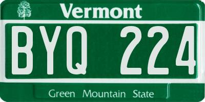 VT license plate BYQ224