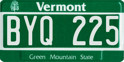 VT license plate BYQ225