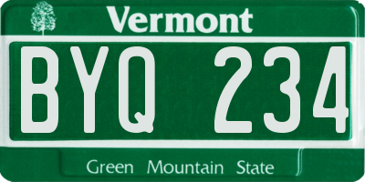 VT license plate BYQ234