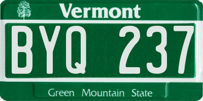 VT license plate BYQ237