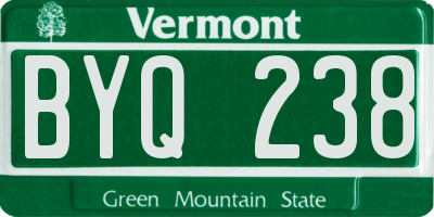 VT license plate BYQ238