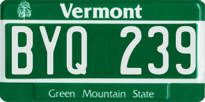 VT license plate BYQ239