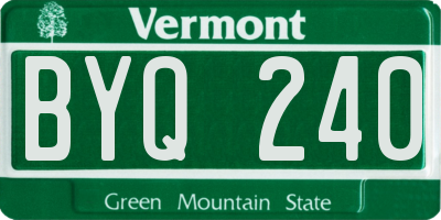 VT license plate BYQ240
