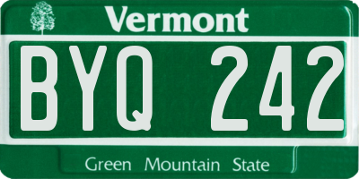 VT license plate BYQ242