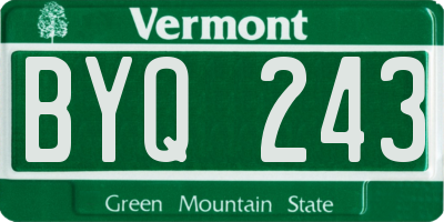 VT license plate BYQ243