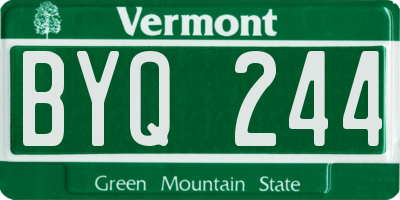 VT license plate BYQ244