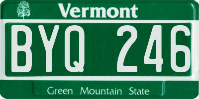 VT license plate BYQ246